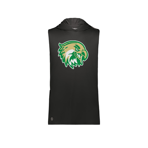 [222590.080.XS-LOGO1] Men's CoolDry Sleeveless Hoodie (Adult XS, Black, Logo 1)