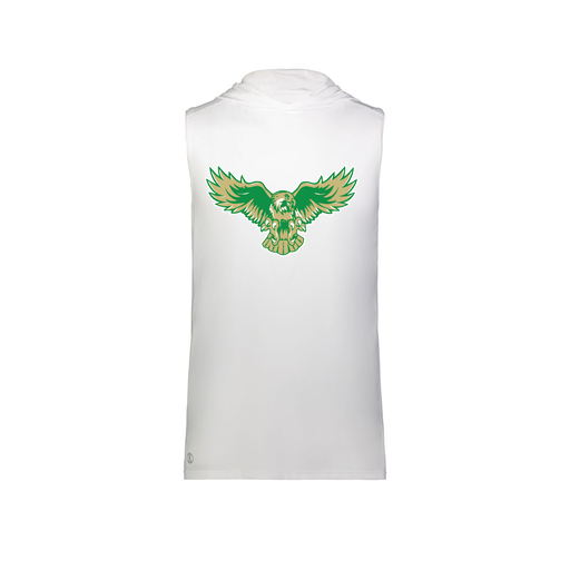 [222590.005.XS-LOGO2] Men's CoolDry Sleeveless Hoodie (Adult XS, White, Logo 2)