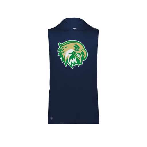 [222590.065.XS-LOGO1] Men's CoolDry Sleeveless Hoodie (Adult XS, Navy, Logo 1)