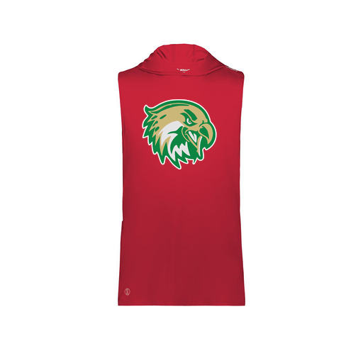 [222590.083.XS-LOGO1] Men's CoolDry Sleeveless Hoodie (Adult XS, Red, Logo 1)