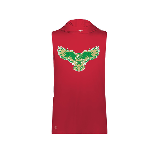 [222590.083.XS-LOGO2] Men's CoolDry Sleeveless Hoodie (Adult XS, Red, Logo 2)