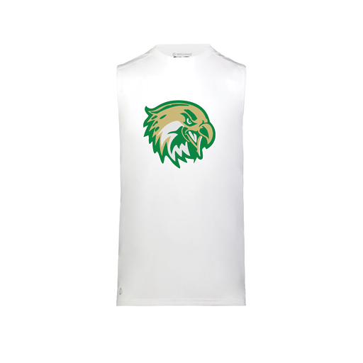 [222593.005.S-LOGO1] Men's CoolDry TankTop (Adult S, White, Logo 1)