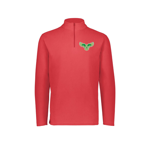 [6863.083.XS-LOGO2] Men's MicroFleece 1/4 Zip Pullover (Adult XS, Red, Logo 2)
