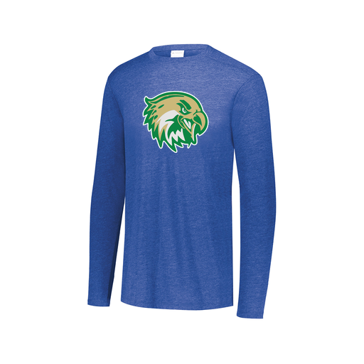 [FTLCUBRY-AXS-LOGO1] Decker Men's Tri-Blend T-Shirt - Long Sleeve (Adult XS, Royal, Logo 1)