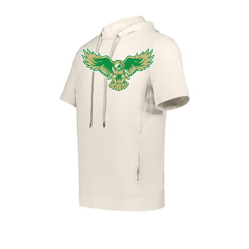 [222505.907.S-LOGO2] Men's Venturs Soft Knit Short Sleeve Hoodie (Adult S, White, Logo 2)