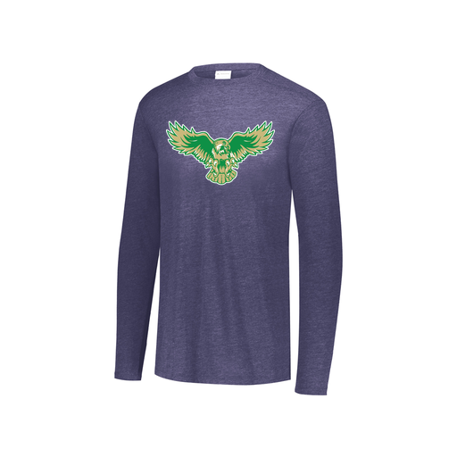 [FTLCUBNV-YS-LOGO2] Decker Youth Tri-Blend T-Shirt - Long Sleeve (Youth S, Navy, Logo 2)